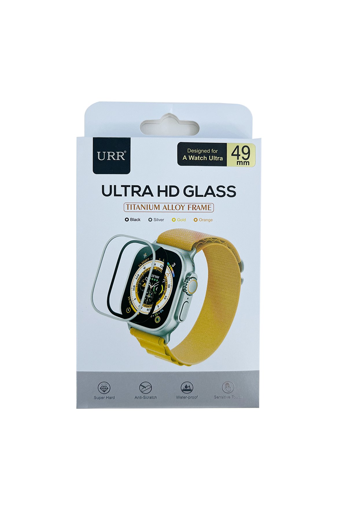 URR Watch Ultra 2 49mm 2in1 Titanyum Kasa Cam Ekran Koruyucu - Siyah