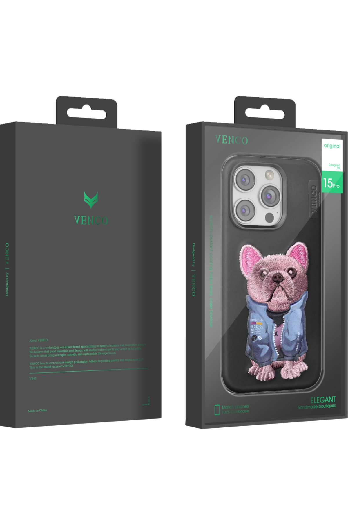 Venco iPhone 14 Perma Desenli Kapak - Kahverengi