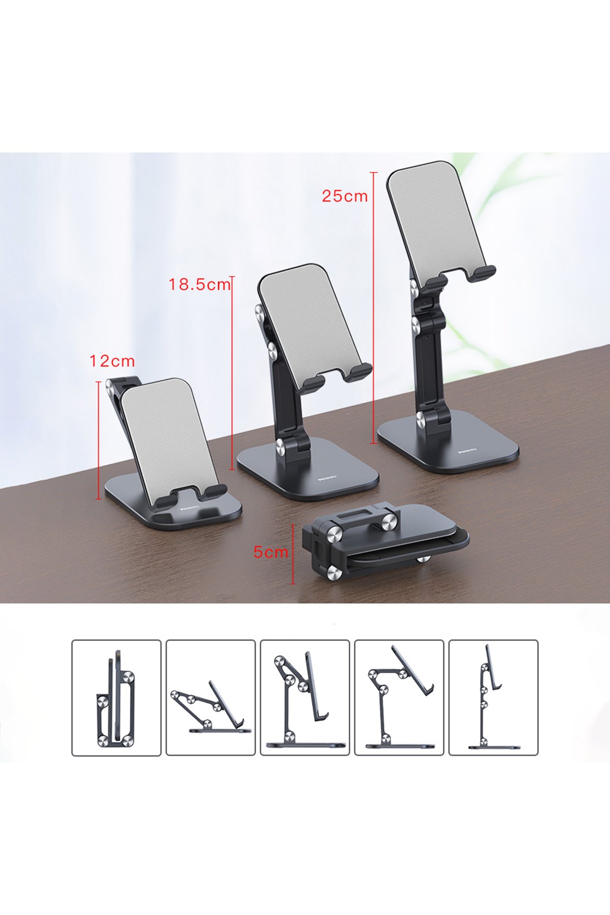 Yesido C183 360 Derece Ayarlanabilir Metal Tablet Standı - Siyah