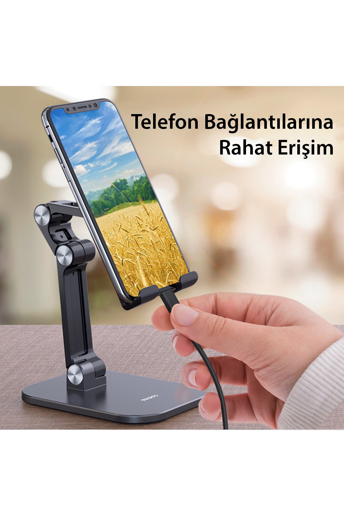 Yesido C183 360 Derece Ayarlanabilir Metal Tablet Standı - Siyah