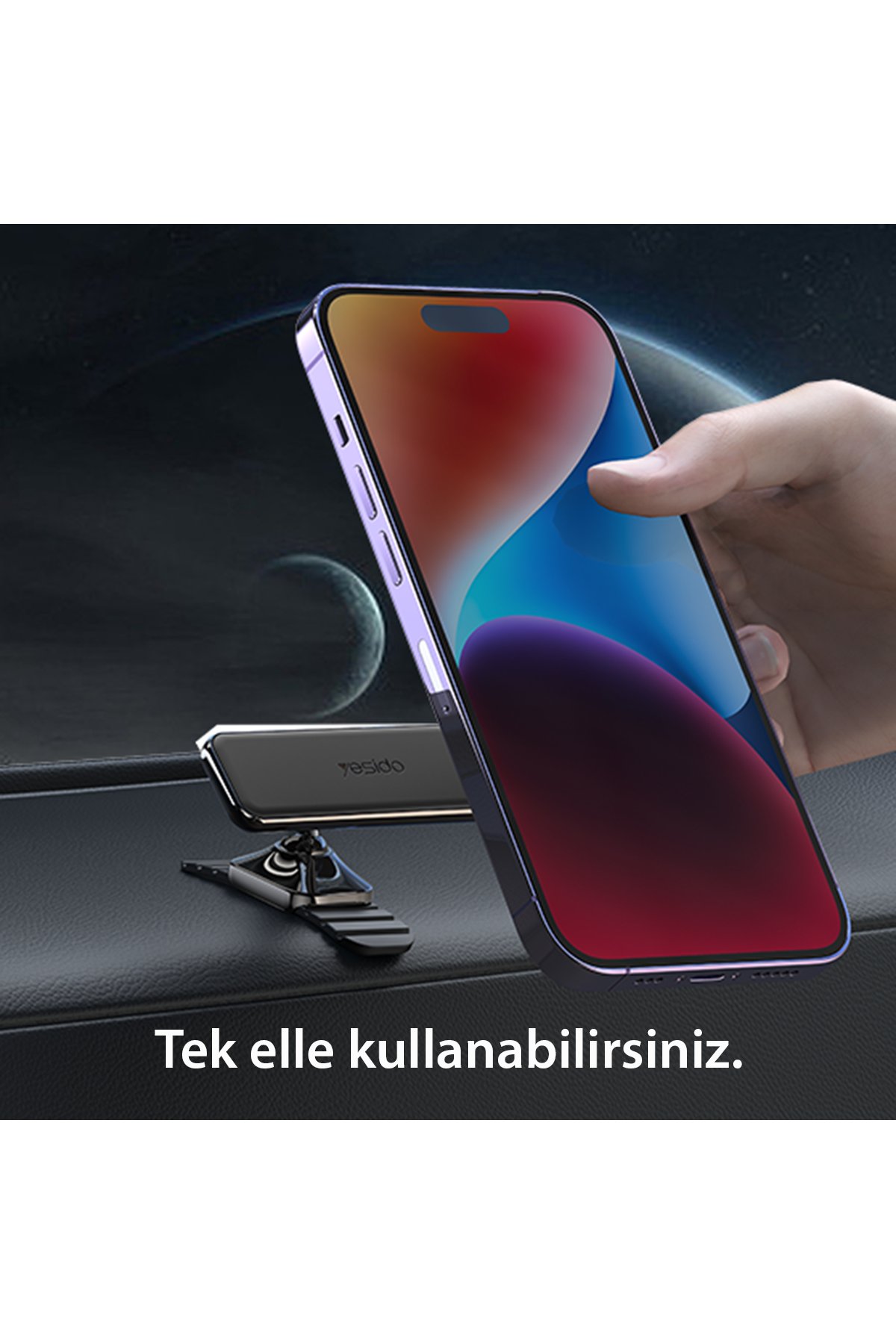 Yesido C29 360 Derece Ayarlanabilir Klipsli Koltuk Arkası Telefon Tablet Tutucu - Siyah