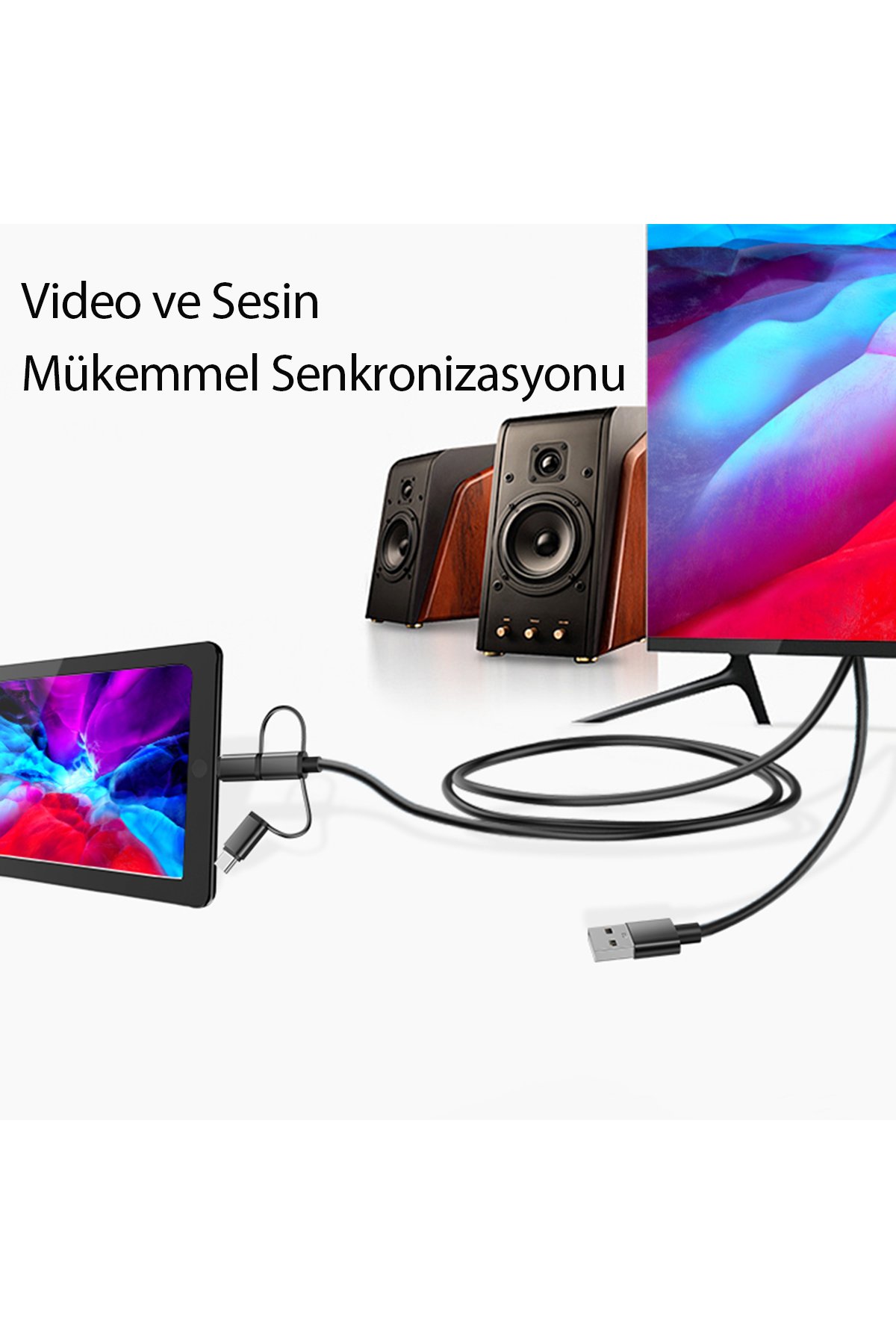 Yesido TV10 2.4G 4K Kablosuz Görüntü Aktarıcı - Siyah