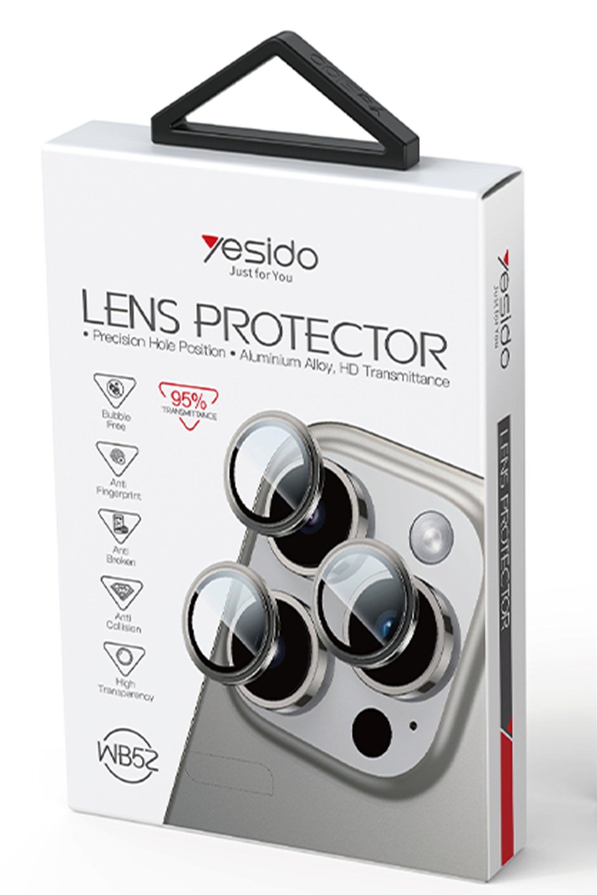 Yesido iPhone 16 Pro WB52 Metal Kamera Lens - Gümüş