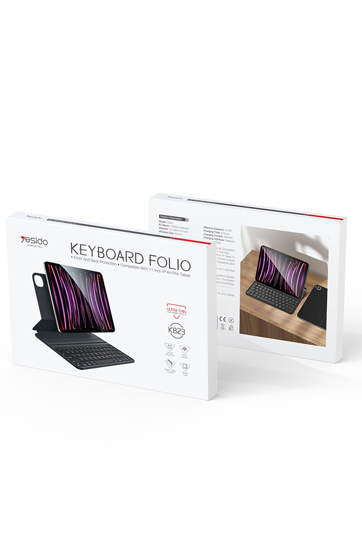 Yesido KB25 iPad Pro 11 (2018) Tecno Klavyeli Tablet Kılıfı - Siyah