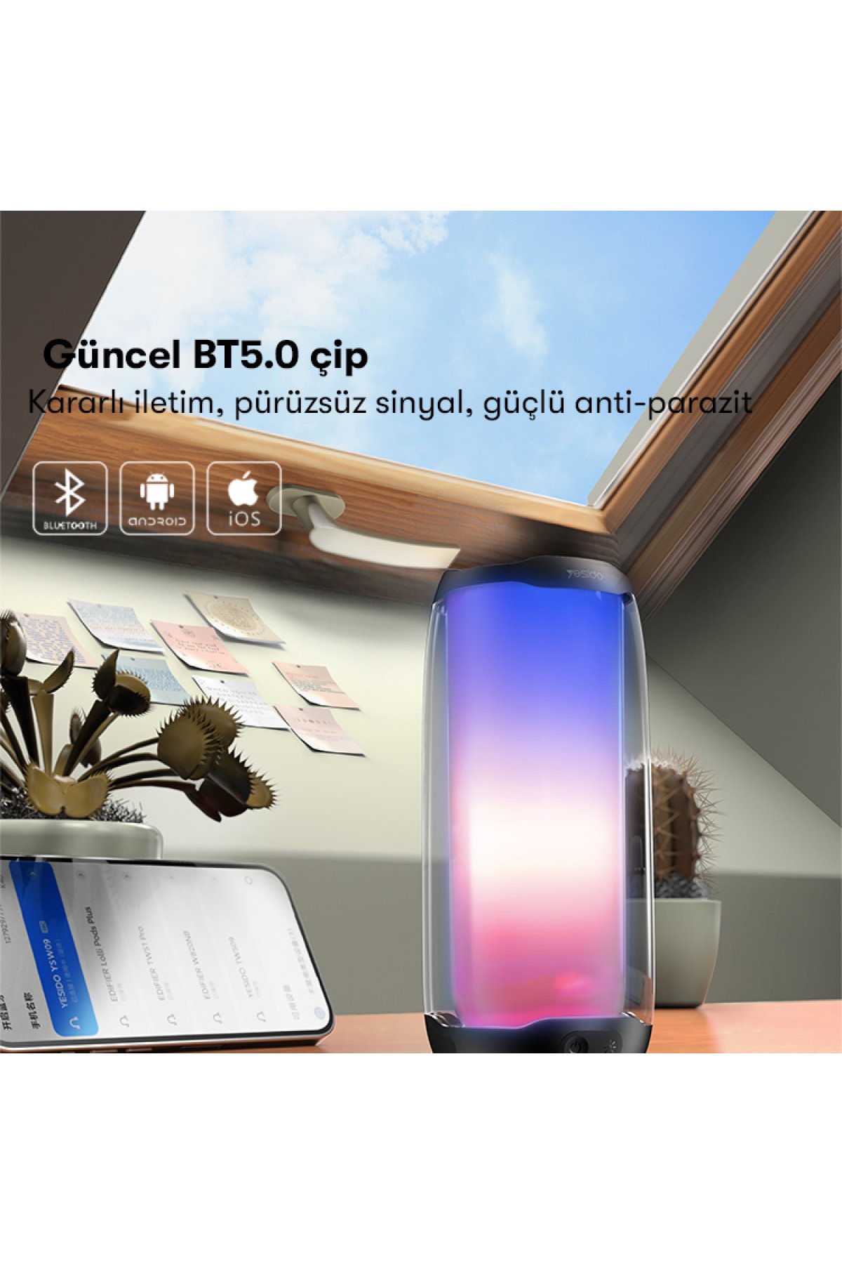 Yesido KM20 2K 4MP Led Aydınlatmalı USB Web Kamera - Siyah